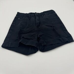 KanCan Black Frayed Jean Shorts Size 7